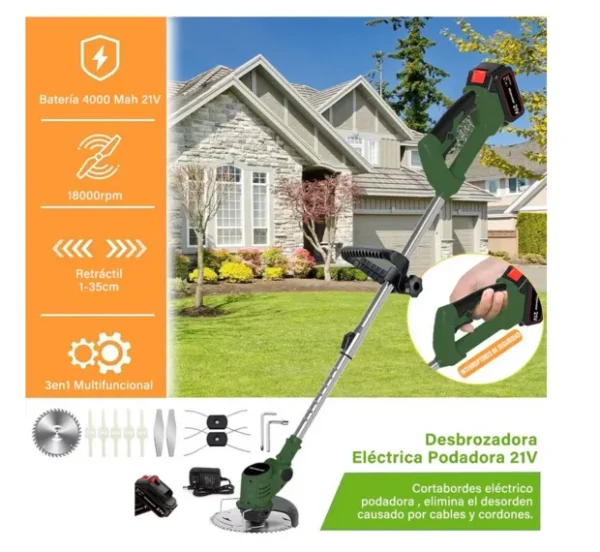 Podadora y Desbrozadora Recargable
