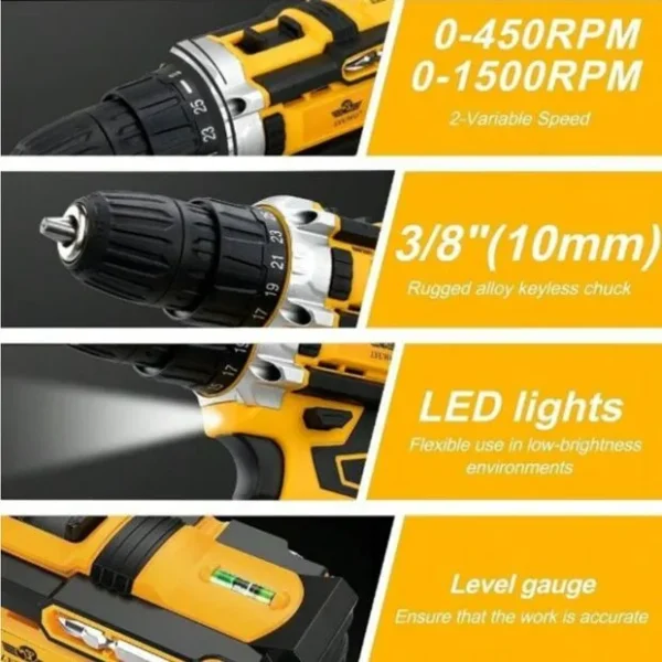 Taladro Rotomartillo Amarillo 2 Bat Cuad